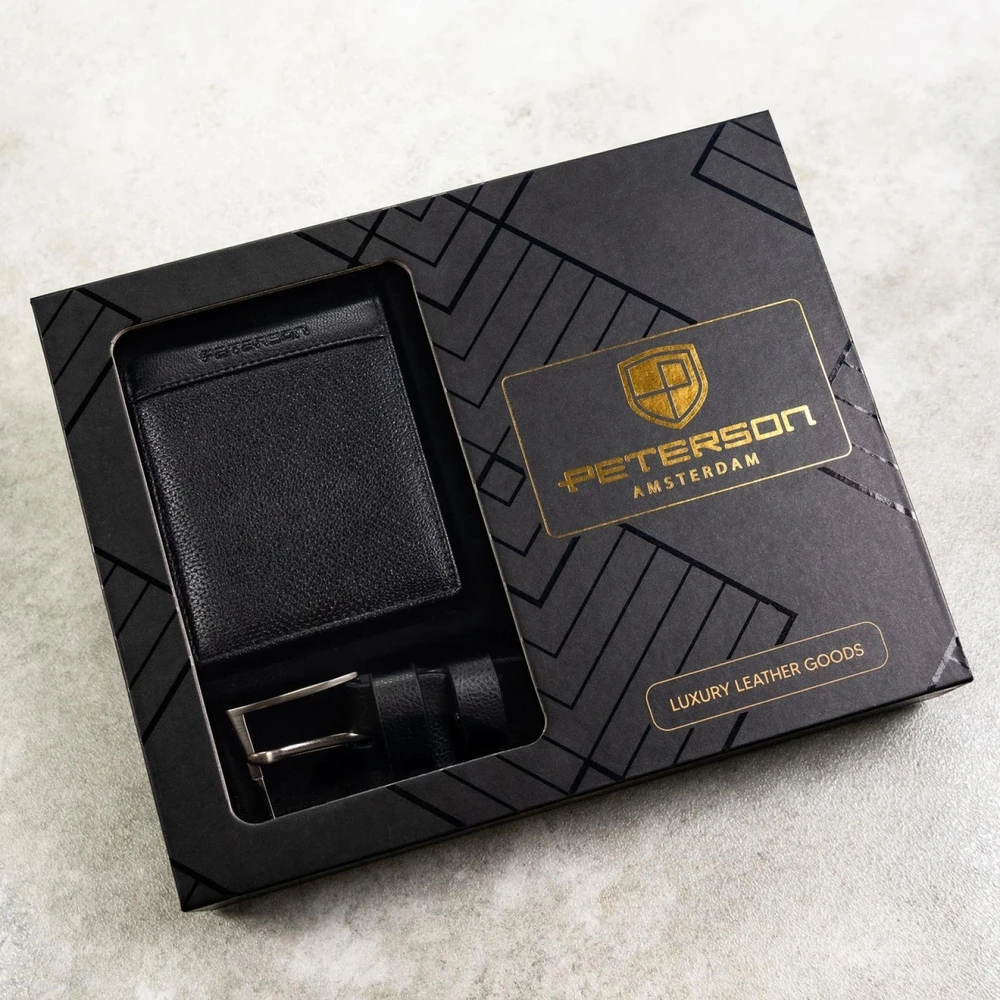 Piniginės ir diržo rinkinys vyrams Peterson PTN SET N992-DOT