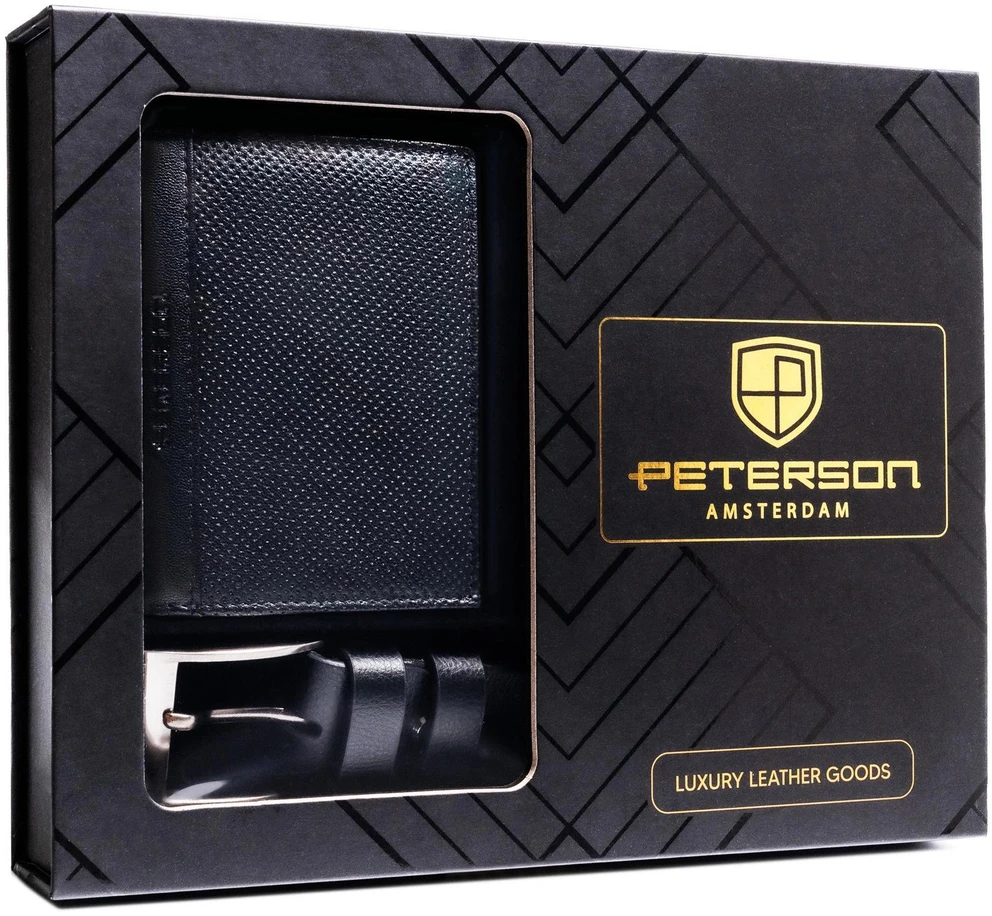 Piniginės ir diržo rinkinys vyrams Peterson PTN SET N4-DOT
