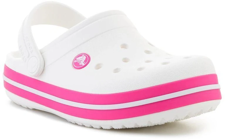 Pink CROCS CROCBAND vaikiškos klumpės, baltos/rožinės (Rožinis CRUSH), 207006-6WU