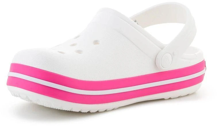 Pink CROCS CROCBAND vaikiškos klumpės, baltos/rožinės (Rožinis CRUSH), 207006-6WU