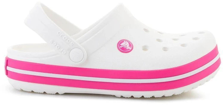 Pink CROCS CROCBAND vaikiškos klumpės, baltos/rožinės (Rožinis CRUSH), 207006-6WU