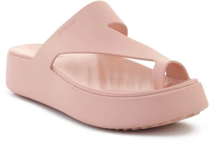 Pink CROCS GETAWAY PLATFORM TOE LOOP sandalės, spalva: Rožinė Caramel, 210834-7AF