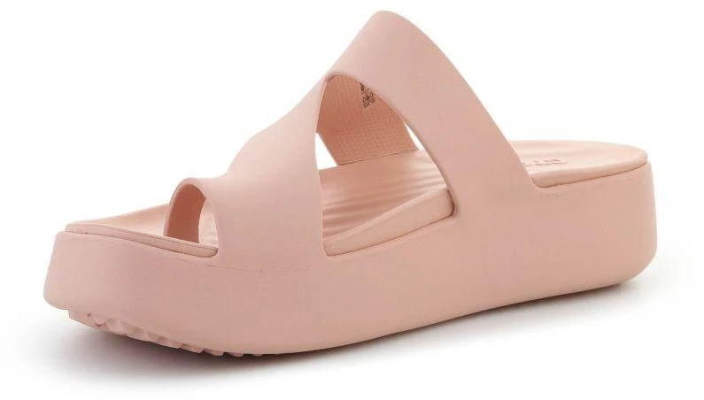 Pink CROCS GETAWAY PLATFORM TOE LOOP sandalės, spalva: Rožinė Caramel, 210834-7AF
