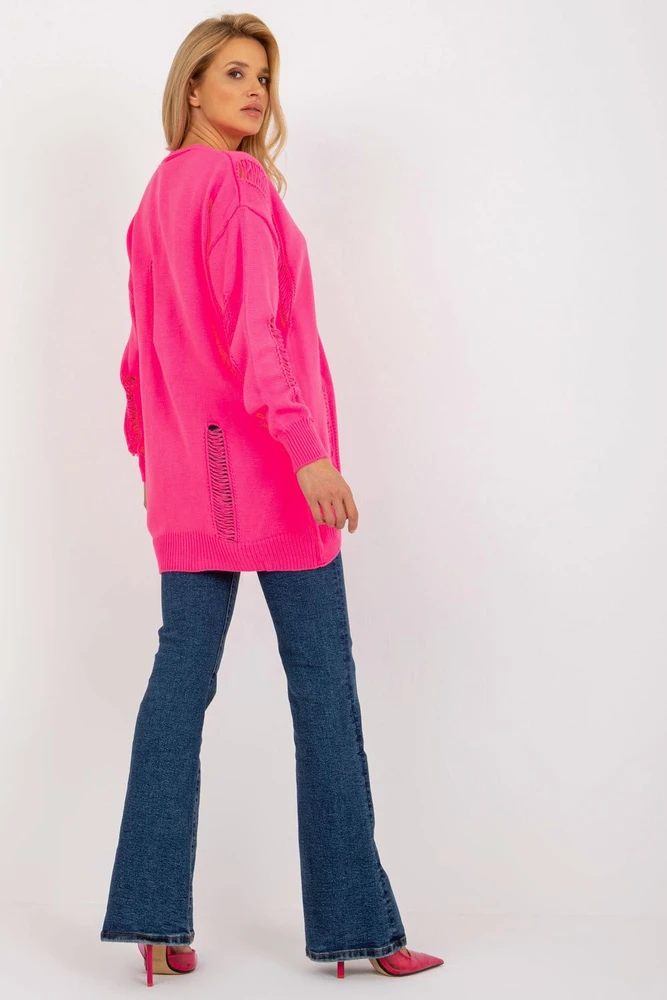 Pink Megztinis megztinis LC 8042.69 Fluo Rožinė - Rue Paris