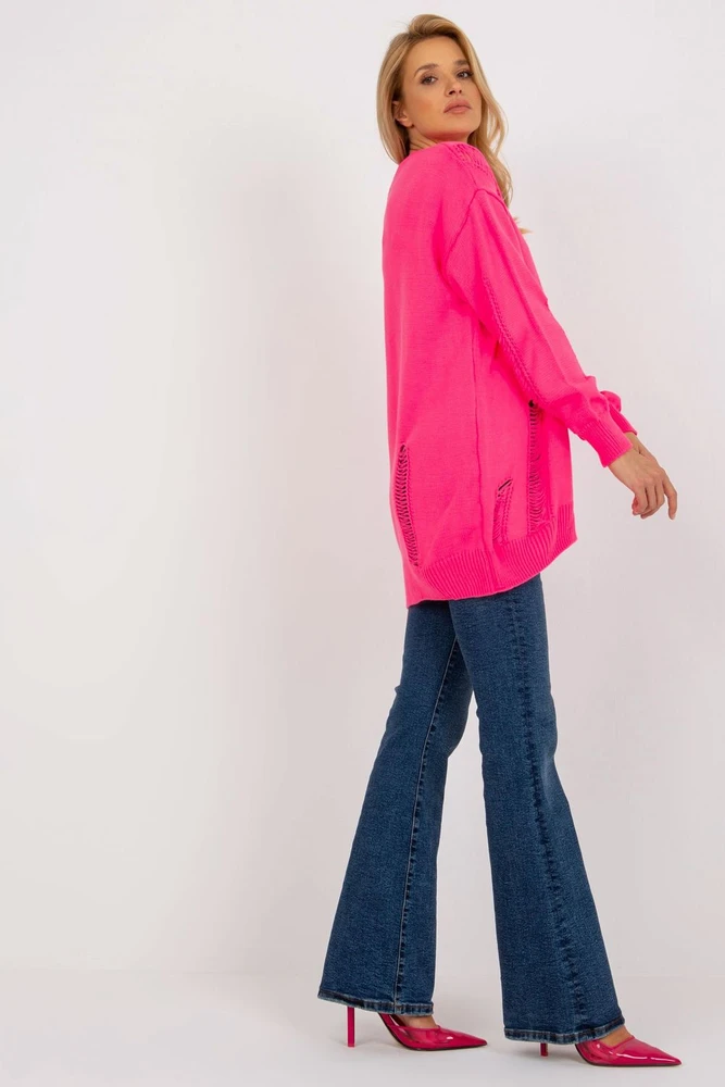 Pink Megztinis megztinis LC 8042.69 Fluo Rožinė - Rue Paris