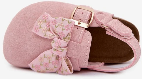 Pink Mergaičių basutės su kaspinu Rožinė Rosella