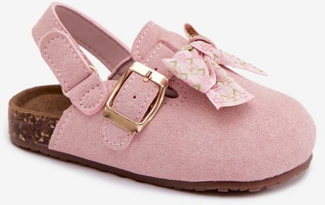 Pink Mergaičių basutės su kaspinu Rožinė Rosella