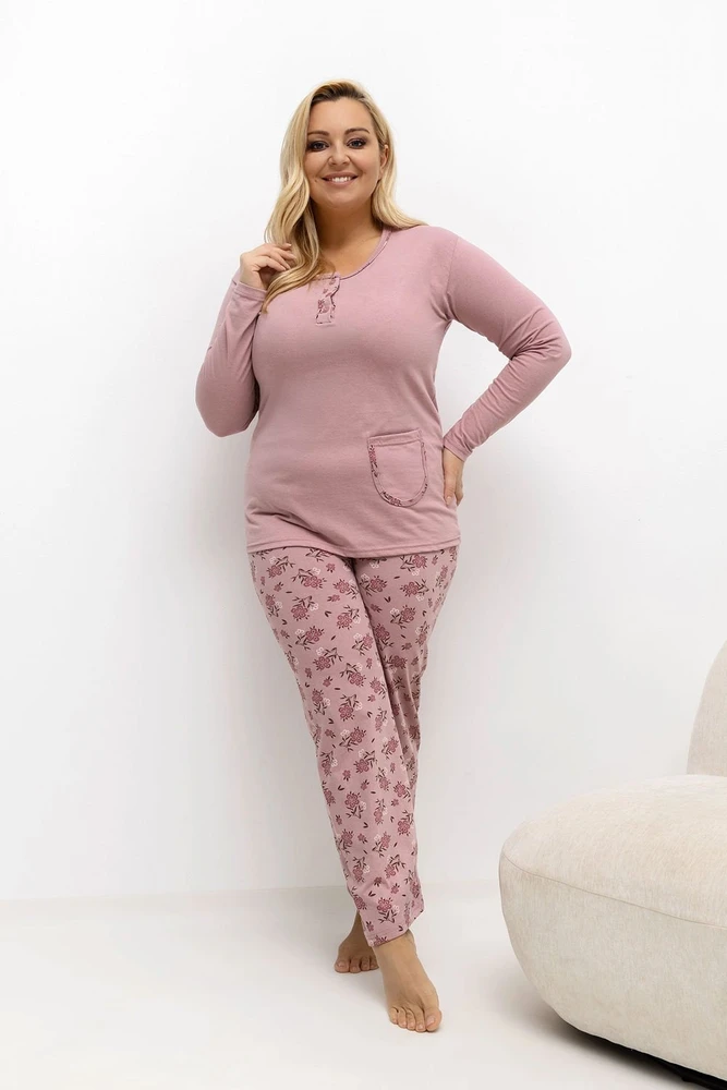 Pink Moteriška pižama Plus Size Forever Rožinė