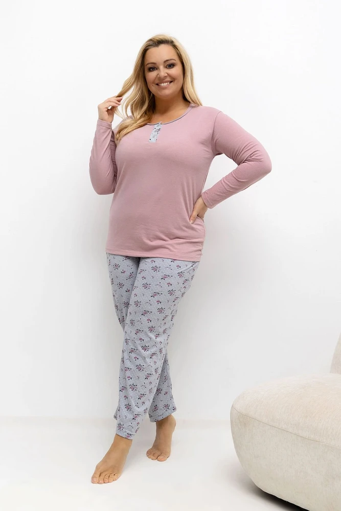 Pink Moteriška pižama Plus Size Forever Rožinė