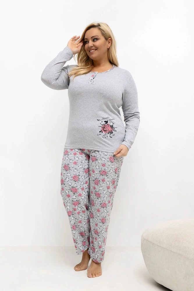 Pink Moteriška pižama Plus Size Forever Rožinė