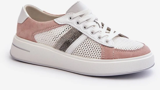 Pink Moteriški odiniai sportbačiai D&amp;A LR110 Baltas-Rožinė