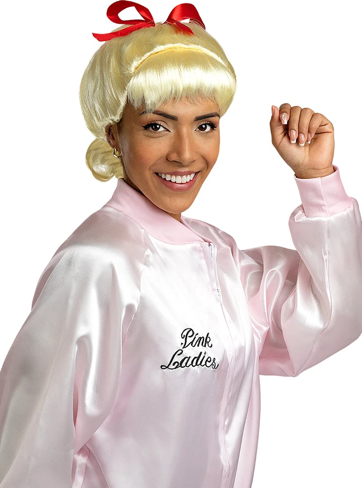 Pink Rožinių merginų (Rožinė Ladies) perukas – Briliantinas (Grease) aksesuarai
