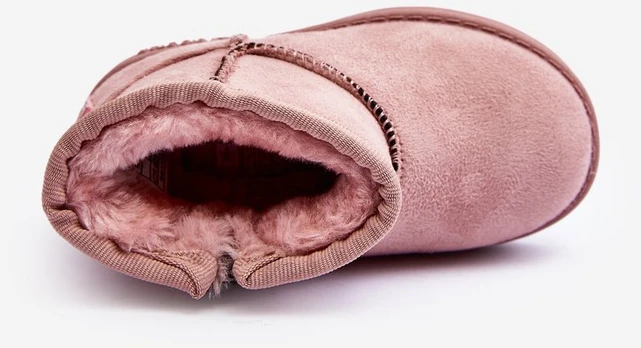 Pink Vaikiški sniego batai su kailiais su mažomis ausimis Rožinė Betty