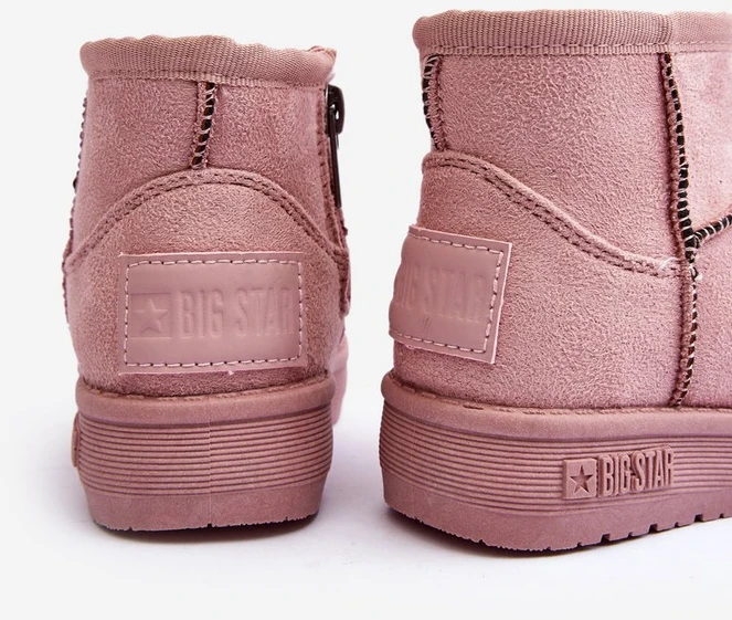 Pink Vaikiški sniego batai su kailiais su mažomis ausimis Rožinė Betty