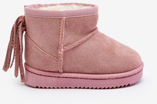 Pink Vaikiški vilnoniai sniego batai su kutais Rožinė Mikyla