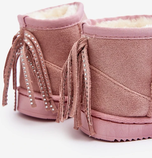 Pink Vaikiški vilnoniai sniego batai su kutais Rožinė Mikyla