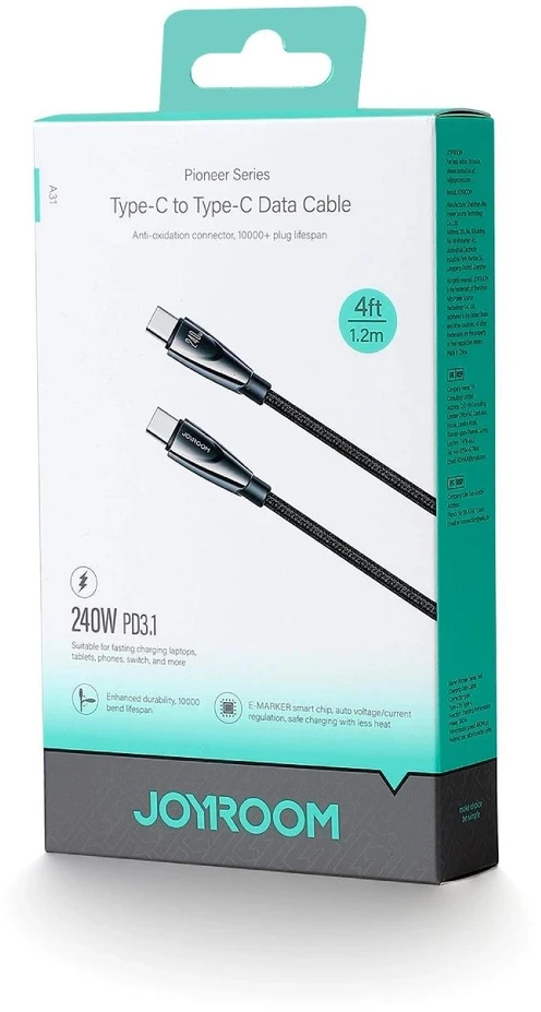 USB kabelis Joyroom SA31-CC5 USB-C į USB-C 240W 1.2m juodas