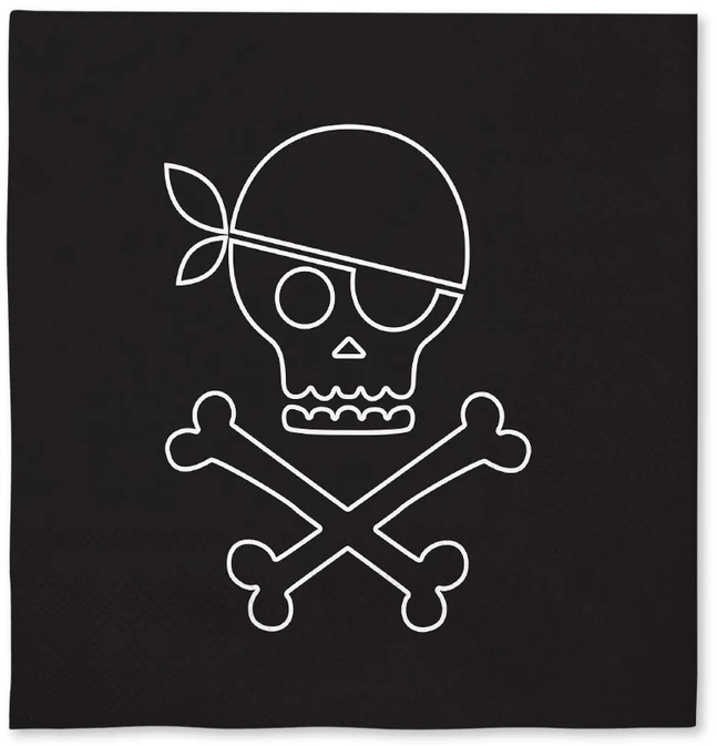 Piratų servetėlės 33 x 33 cm – Vakarėlio dekoracijos