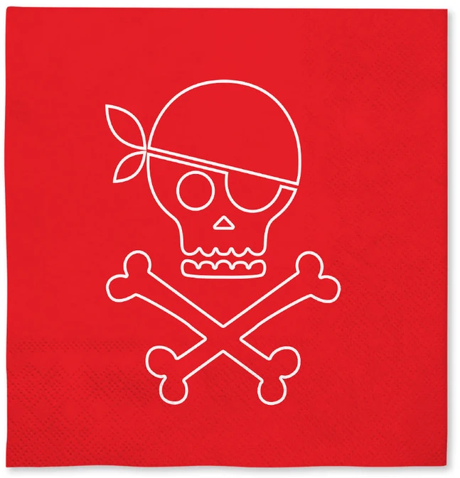 Piratų servetėlės 33 x 33 cm – Vakarėlio dekoracijos