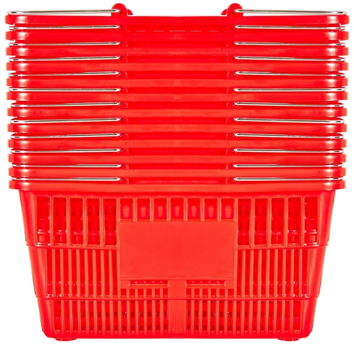 VEVOR Krepšiai pirkiniams, 12 vnt, 21L, raudoni
