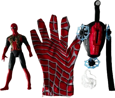 Pirštinė-šaudyklė su šoviniais ir Figūrėle Žmogus Voras (Spiderman)