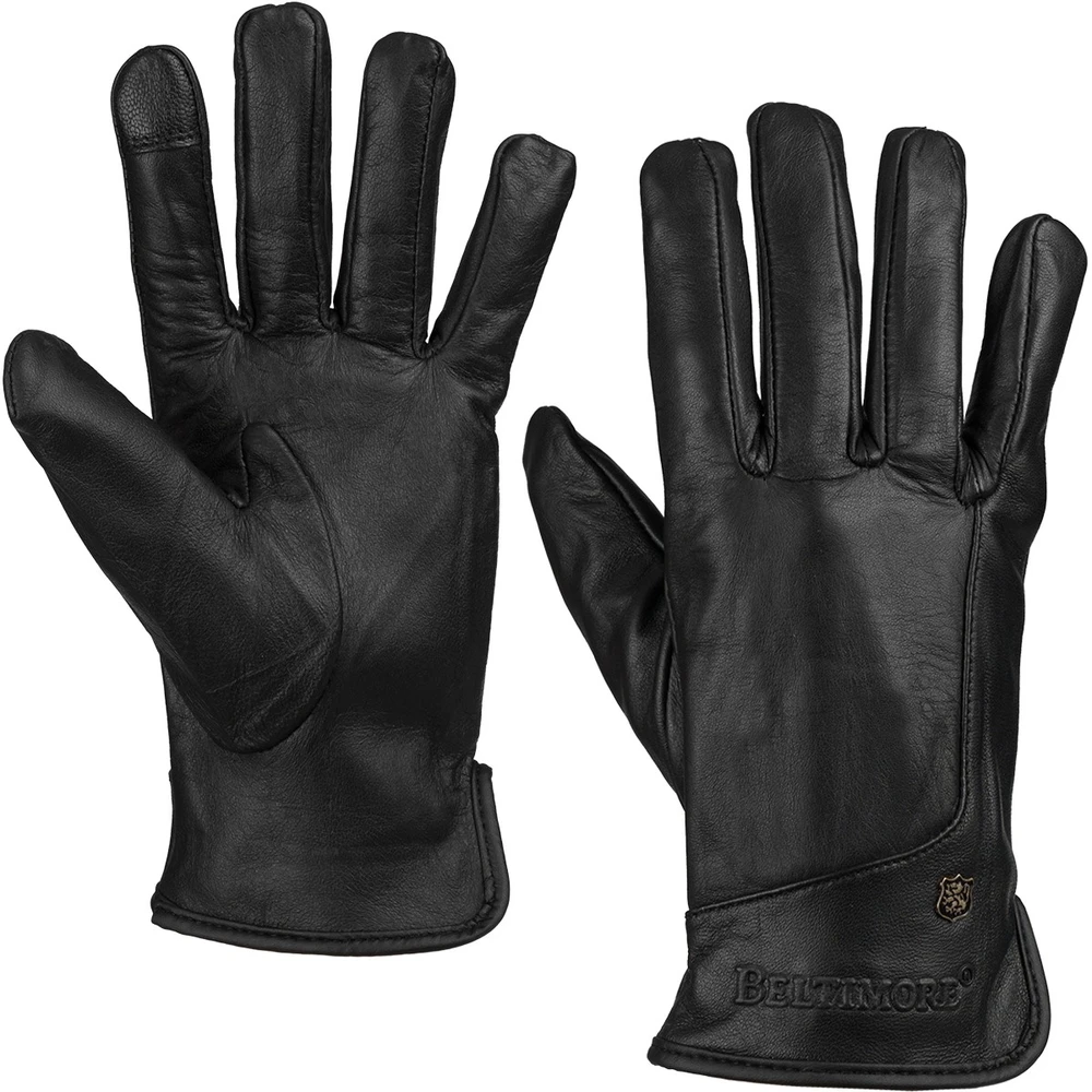 Pirštinės skórzane moterims juoda polar touch finger na dotyk BELTIMORE K40