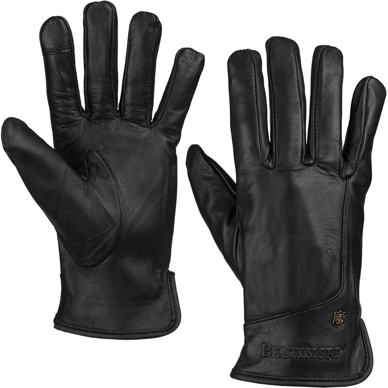 Pirštinės skórzane moterims juoda polar touch finger na dotyk BELTIMORE K40