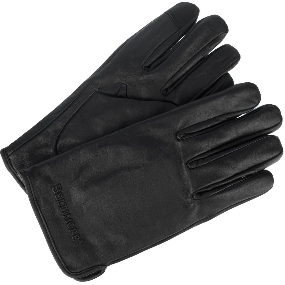 Pirštinės skórzane vyrams polar miś DOTYK touch finger juoda klasyczne BELTIMORE K33