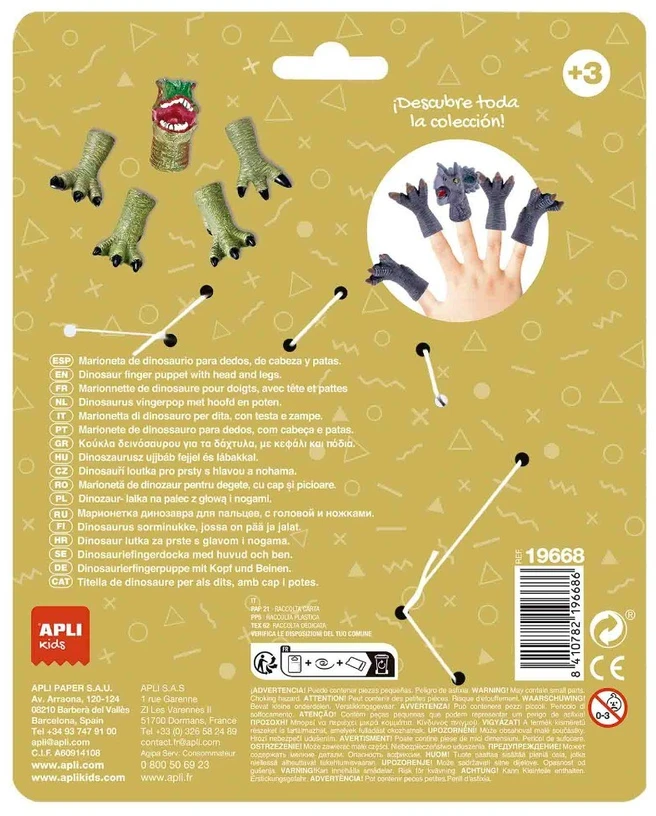 Pirštų lėlės dinozauras TREKSAS