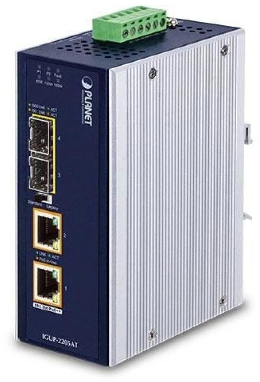 PLANET IGUP-2205AT tinklo medijos keitiklis 1000 Mbit/ai Keli režimai, Vienas režimas Mėlyna