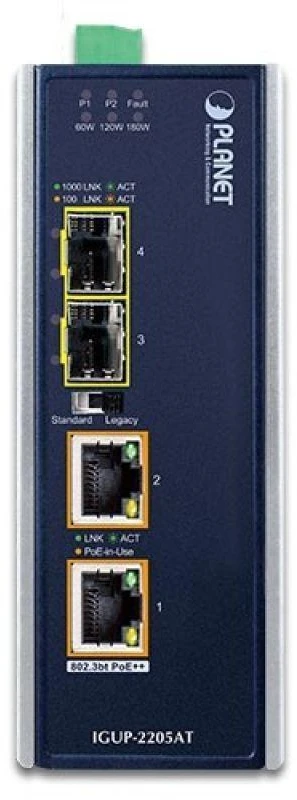PLANET IGUP-2205AT tinklo medijos keitiklis 1000 Mbit/ai Keli režimai, Vienas režimas Mėlyna