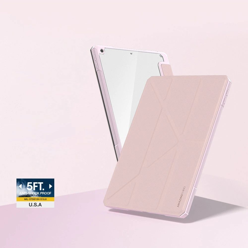 Planšetės dėklas AmazingThing Titan Pro Folio iPad Air 11" M3/M4, rožinis