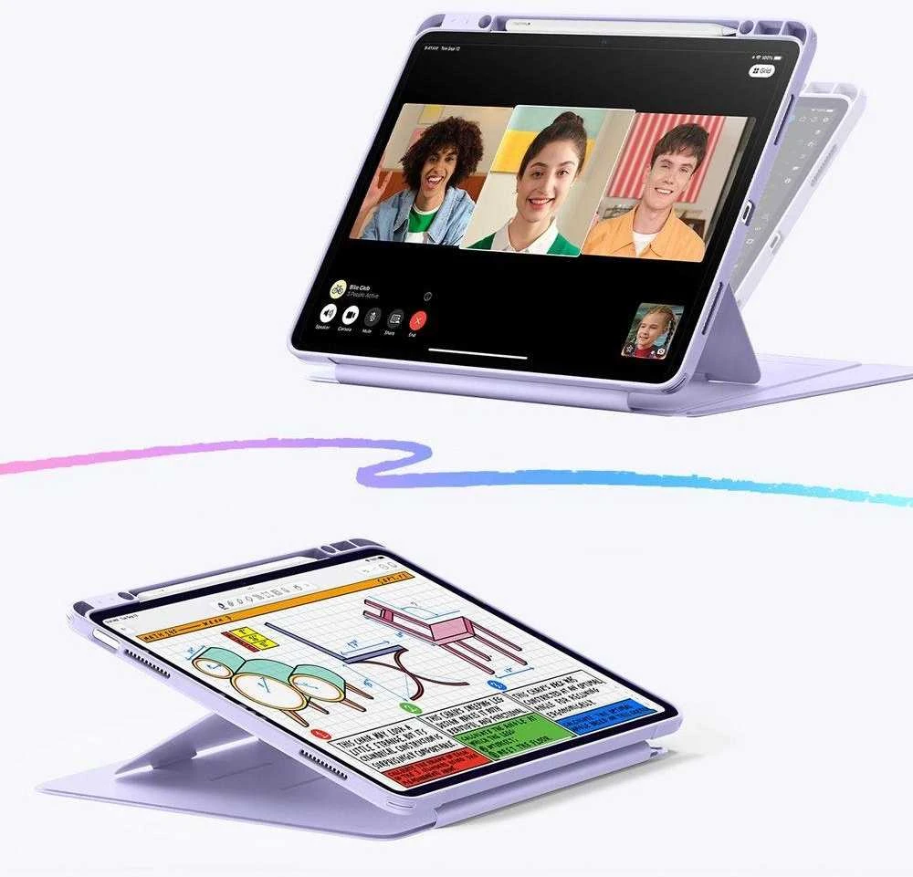 ESR atverčiamas hibridinis dėklas iPad Air 13" (2024/2025/2026) - Violetinė