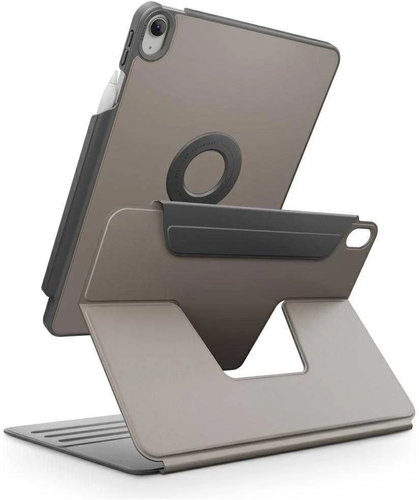 Dėklas UNIQ Rovus Snapmount Magnetic 360 Rotating Detachable skirtas Apple iPad Air 11" (M2/M3) / Apple iPad Air 10.9" (2022/2020) pilkos spalvos