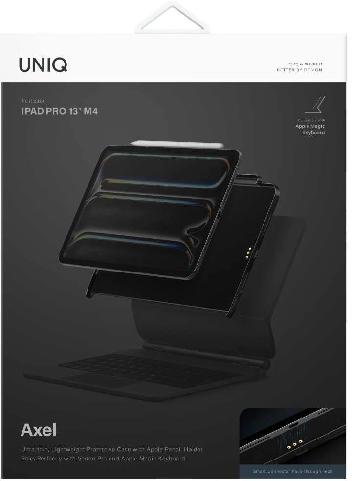 Dėklas UNIQ Axel skirtas Apple iPad Pro 13″ M4 (2024) juodos spalvos