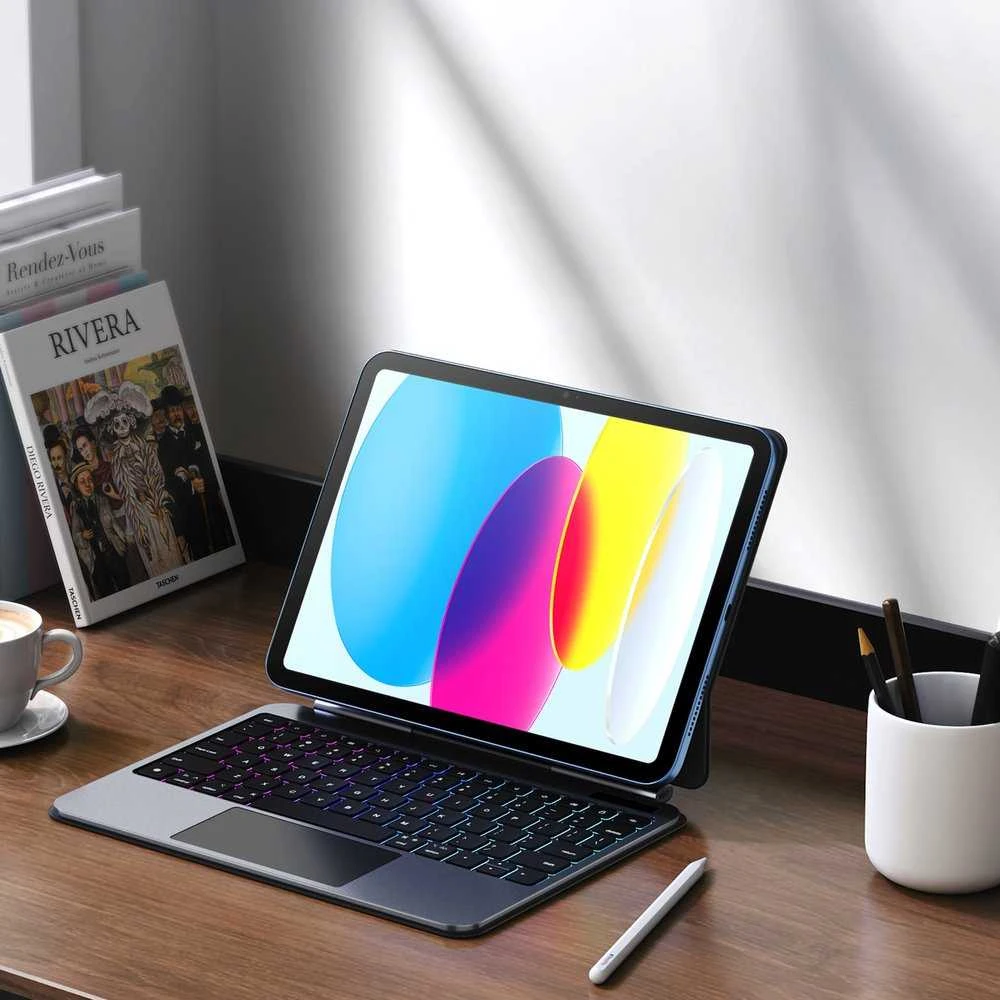 Dėklas su klaviatūra Dux Ducis (MK series) skirtas Apple iPad 10″ (2022) Apple iPad 11″ (2025) – juodos spalvos