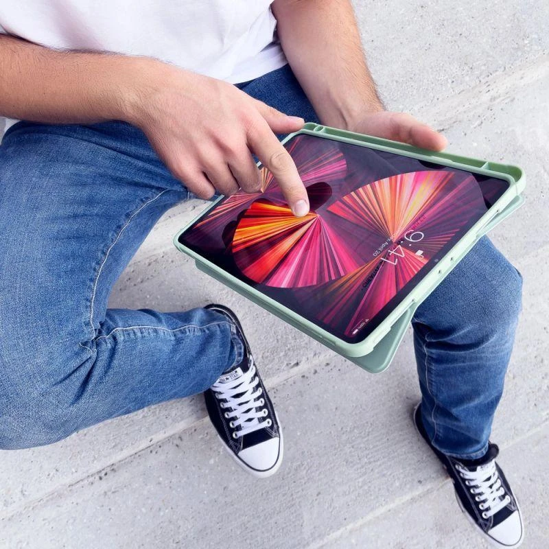 Hurtel Stand Planšetė Smart Apple iPad Pro 12.9 '' 2021/2020 su stoveliu dėklas planšetiniam kompiuteriui žalios spalvos