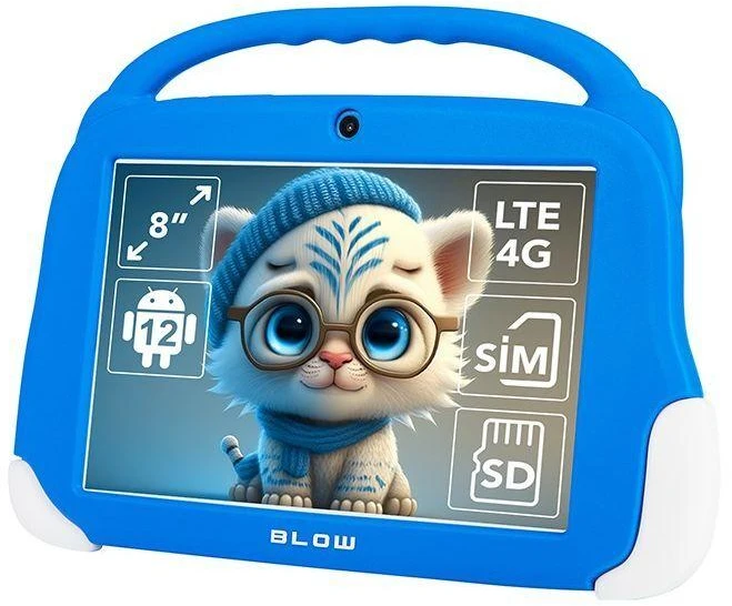 BLOW KidsTAB8 4G planšetinis kompiuteris 4/64GB mėlynas dėklas