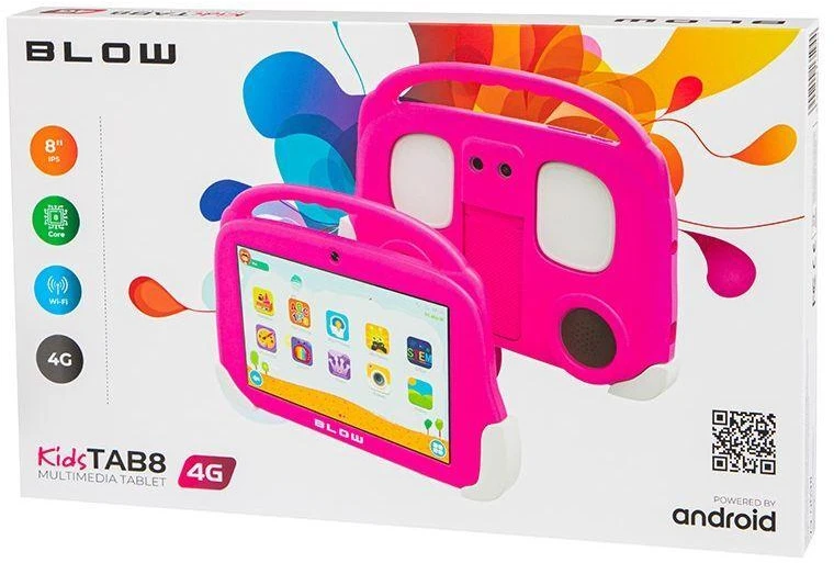 Planšetė Blow KidsTAB8 4G planšetinis kompiuteris 4/64GB rožinis dėklas