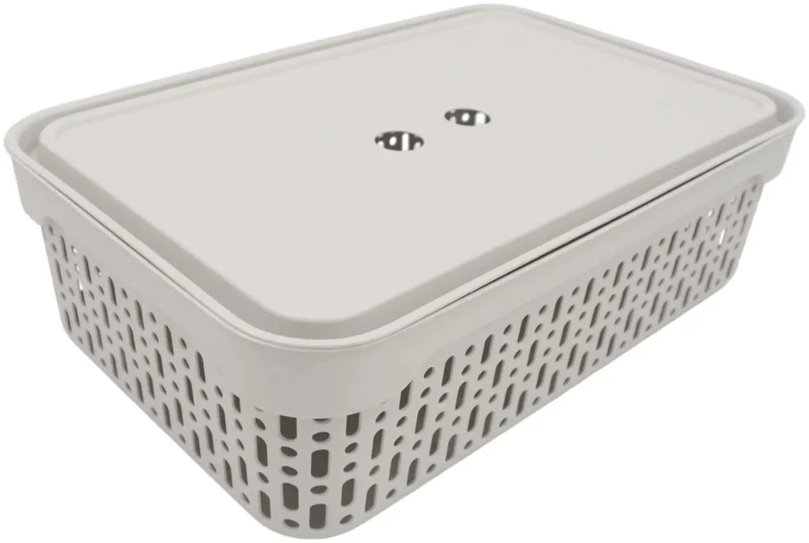 Grandininis pjūklas Plastikinė dėžė su dangčiu 40×30×13 cm BALTA