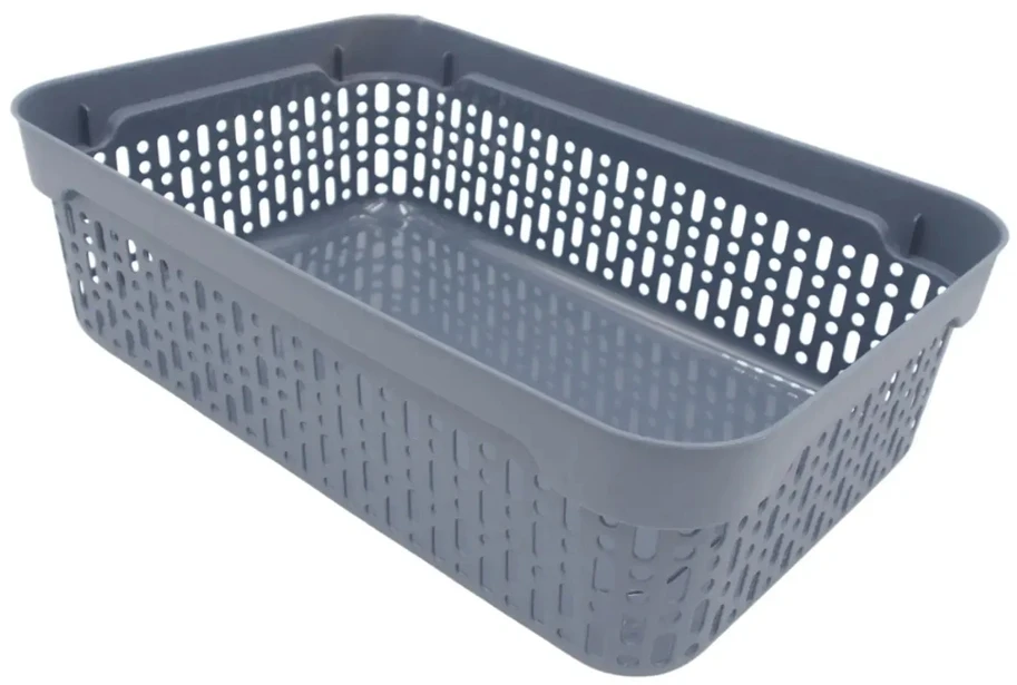 Rankšluostis Plastikinė dėžė su dangčiu 40×30×13 cm PILKA