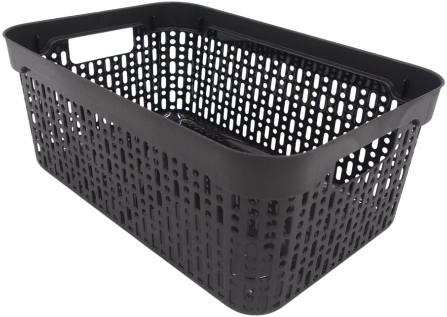 Grandininis pjūklas Plastikinė dėžutė su skylutėmis, 30 × 20 × 12 cm JUODA