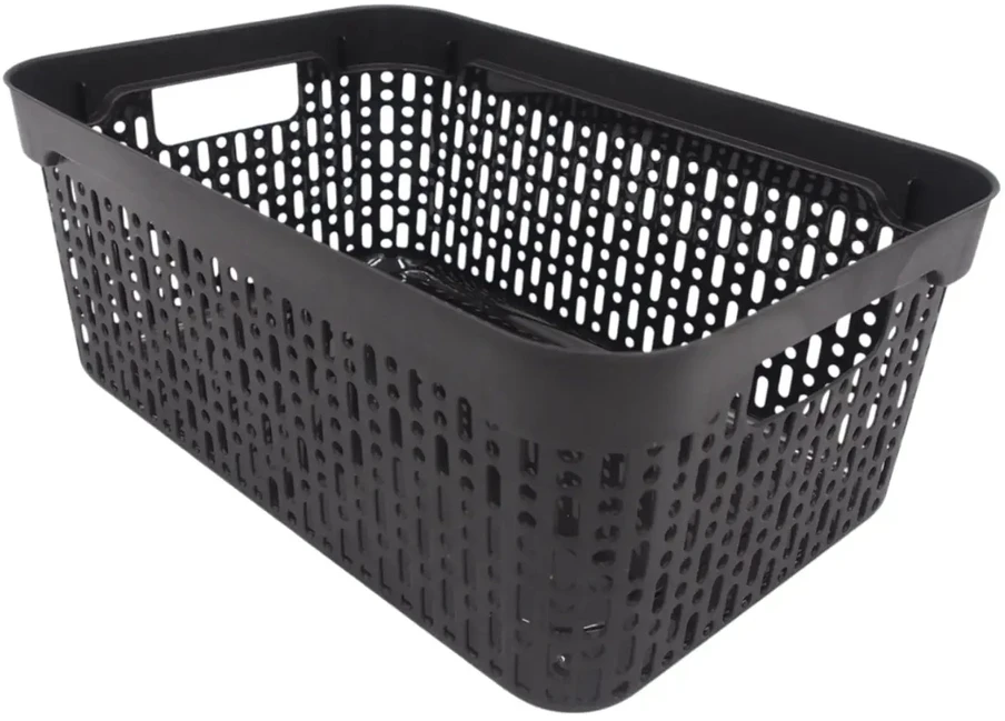 Rankšluostis Plastikinė dėžutė su skylutėmis, 30 × 20 × 12 cm JUODA