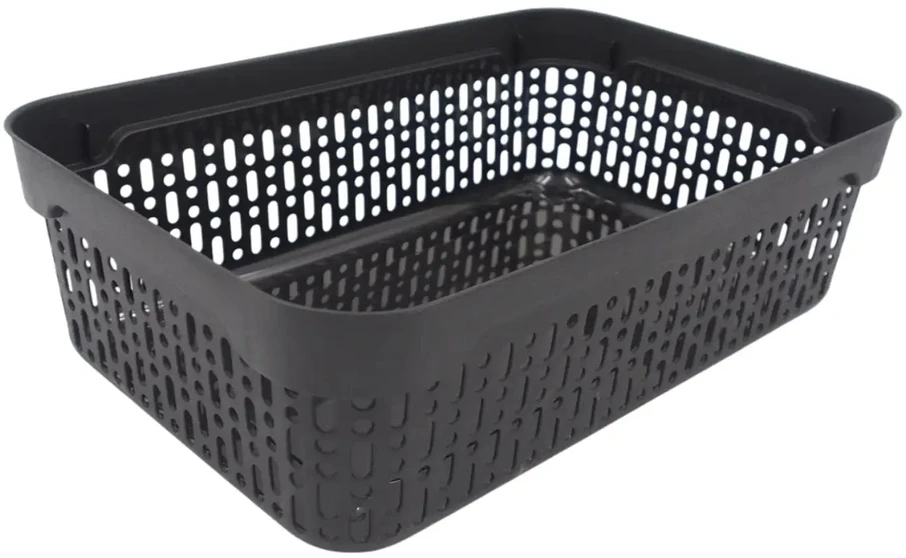 Rankšluostis Plastikinė dėžutė su skylutėmis, 40 × 30 × 13 cm JUODA