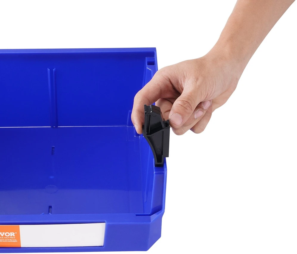 VEVOR Plastikinė saugojimo dėžė, kabinama ir sukraunama, mėlyna/raudona, 6 vnt.