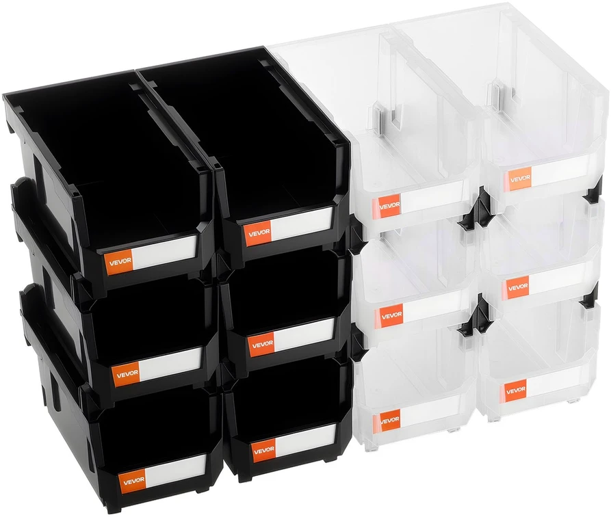 VEVOR Plastikinės sandėliavimo dėžutės 37.7 x 21.5 x 18 cm