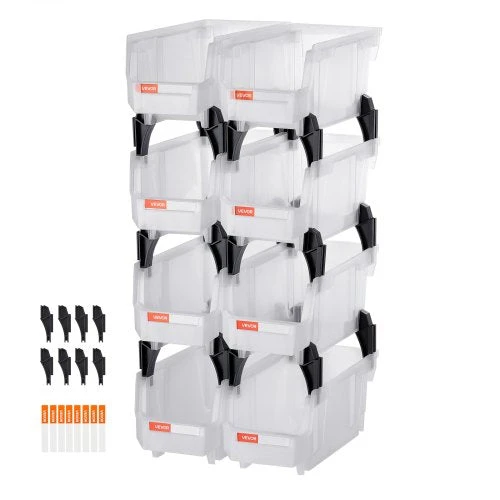 VEVOR Plastikinės sandėliavimo dėžės, 8 vnt. 27,6 x 14 x 13 cm