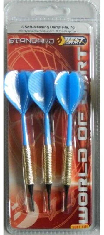 PLASTIKINĖS SMIGINIO STRĖLYTĖS DART 3VNT SAUGIOS MĖLYNOS BEST SPORTING 1050195
