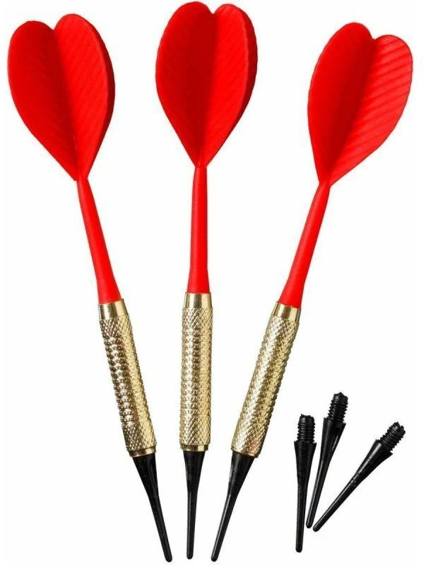 Best Sporting Plastikinės strėlės smiginiui, 3 vnt, saugios, raudonos