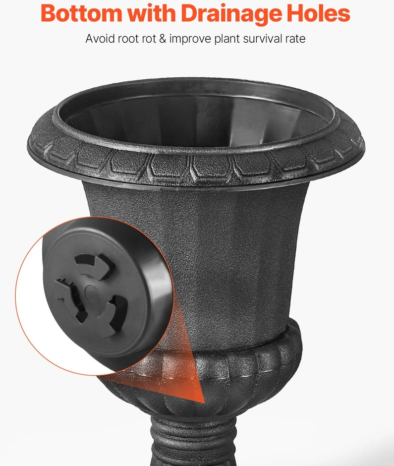VEVOR Juodi plastikiniai vazono urnos 2vnt